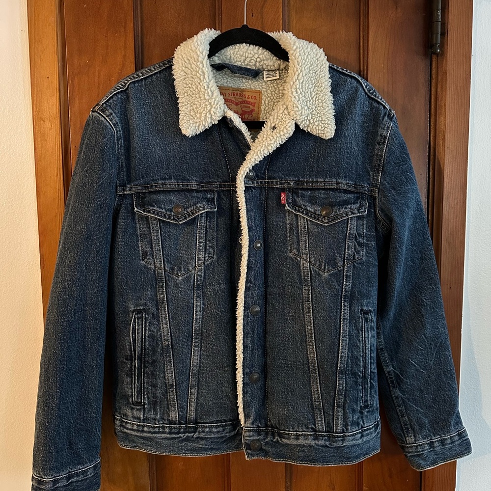 Levi's Dark Blue Sherpa Lined Jacket